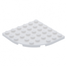 LEGO lapos elem lekerekített sarokkal 6x6, fehér (6003)